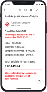 Your Contractor Office Pro will send you a project financial report so you will always know where you stand with your budget.